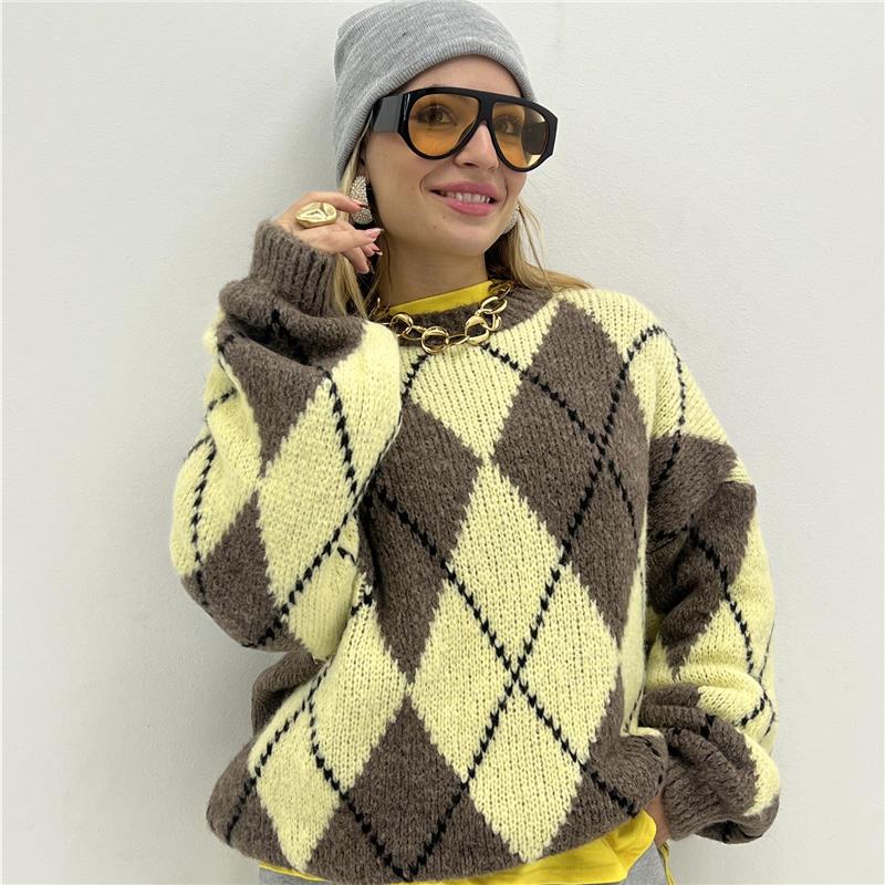 maglione girocollo rombo